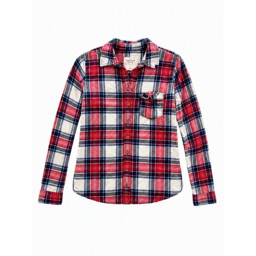 Abercrombie & Fitch Womens Plaid Button Down Shirt Small GUC